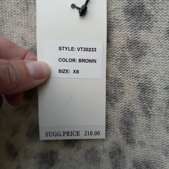 Vertigo Paris Lambswool/Angora Animal Print Long Sweater with Belt - Picture 6 of 14